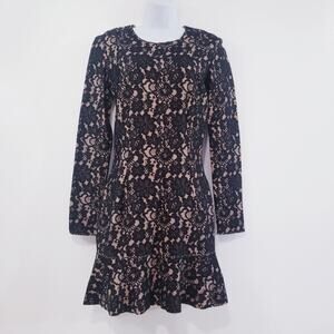 Just Cavalli Lace Mermaid Black Dress Long Sleeves